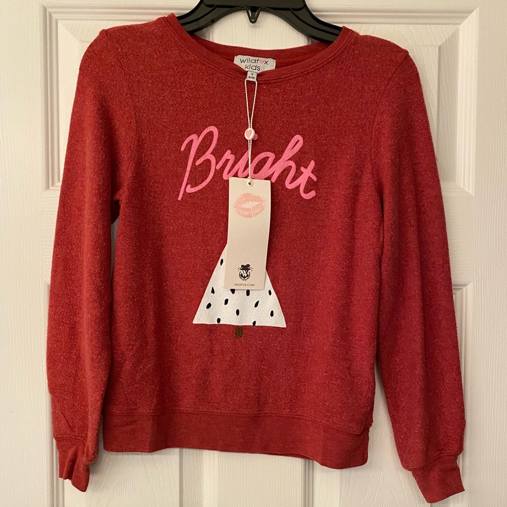 Wildfox Kids Bright Christmas Red Sweater Size 7/8 - Picture 3 of 8